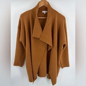 Baltic Born women’s Ellison lapel teddy open front burnt orange cardigan sz M/L